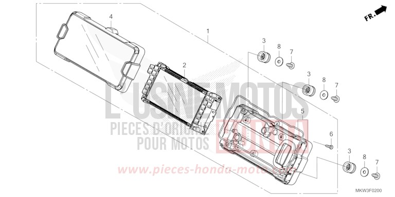 COMPTEUR de NC750X "Méca" MAT BALLISTIC BLACK METALLIC (NHA86) de 2023